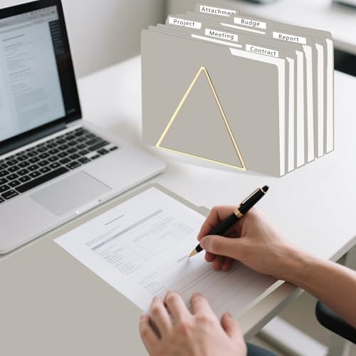 File Folder, HERKKA 30 Pack 1/3 Cut Tab File Folders, File Folders Great for Organizing and Filing, Letter Size, Grey - Image 6