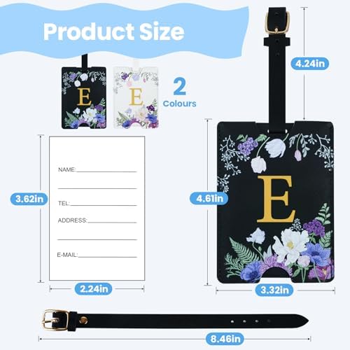 2 Pack PU Leather Privacy Luggage Tags, Double-Layer Hidden ID - Image 3