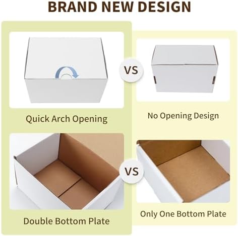 WIFTREY 50 Pack 6x4x4 Small Shipping Boxes, White Corrugated Cardboard Boxes 6 x 4 x 4 for Packaging Small Business, Mailing, Shipping - Image 4