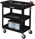 TUFFIOM 3 Tier Rolling Tool Cart on Wheels with Drawer, 330 LBS Capacity, Heavy Duty Commercial Utility Tool Service Cart, Tool Organizer for Mechanic, Garage, Warehouse & Repair Shop by TUFFIOM