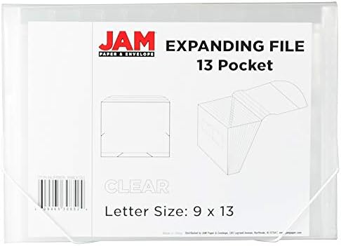 JAM PAPER Accordion Folders - 13 Pocket Plastic Expanding File - Letter Size - 9 x 13 - Clear - 2/Pack - Image 3