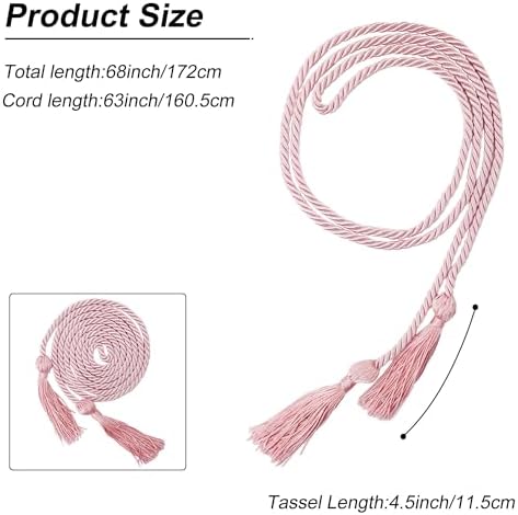 GraduationMall Graduation Honor Cord Polyester 68" Pink - Image 4