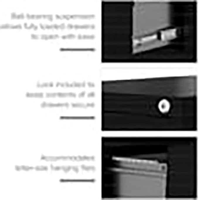 UrbanPro 3 Drawers 40.19" Vertical Black Metal Filing Cabinet Lockable - Image 9