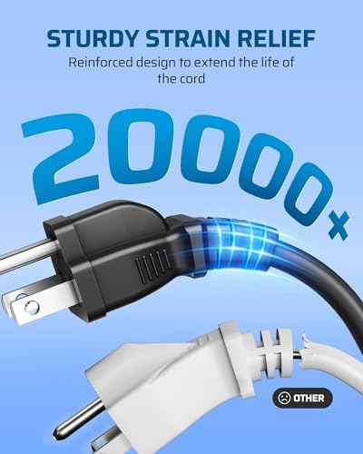 DEWENWILS 3Ft Outdoor Extension Cord, Short Extension Cord 16 AWG SJTW for Indoor Use, 3 Prong Grounded Outlets Plugs, Small Power Cable for Decor and Lights, Black, ETL Listed, 4 Pack - Image 6