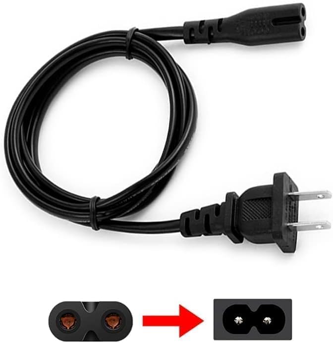 20ft Universal Replacement AC Power Cord 2 Prong Plug Figure 8 C7 Power Cable |125V| for PS4, PS5, Xbox, TV, Monitor - Image 4