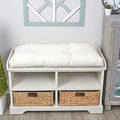 Klear Vu The Gripper Non-Slip Tufted Bench Cushion for Indoor Furniture, Assembled in USA, Entryway Storage, Bay Window, Corner Nook or Piano Seat, 30 Inches, Solid Ivory by KlearVUHomeTextiles