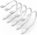 6 inch iPhone Charge Cable Short, 0.5ft 5Pack USB to Lightning Cord for Fast Charging Stations Compatible with Apple iPhone 12 11 Pro Max Xs 8 7 6 5 Plus, iPad Air/Mini by ULIFTUS