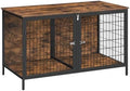 MAHANCRIS Dog Crate Furniture for 2 Dogs, 43.3" Dog Kennel with Removable Divider, Heavy Sturdy Dog Furniture Style Double Cage for Small Medium Dog, Indoor Pet House End Table, Rustic Brown DCHR1201 by MAHANCRIS