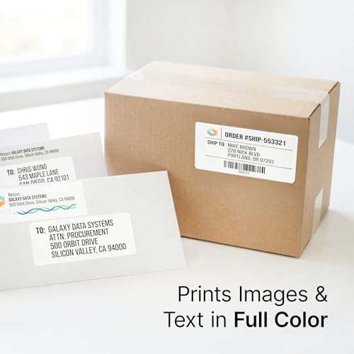 4" X 1.33" Matte White Printable Address Labels (100 Sheets, 1400 Stickers) Mailing Labels for Envelopes, File Folder Stickers for Laser & Inkjet Printers - Spartan Industrial Template R018 - Image 4