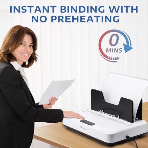 OFFNOVA Thermal Binding Machine 500 Sheets Capacity, No Preheat, Air Cooling, Book Binder Machine with 10 Binding Covers, A4/A5/Letter Size Business Documents, Office and Homeschool Projects - Image 2