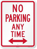 SmartSign No Parking Anytime Sign with Bidirectional Arrow - 18" x 24", 120 mil Aluminum Composite (ACM) with Overcoat, Engineer Grade Reflective, Red and White, Made in USA by SmartSign