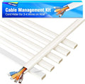 Delamu Beige Cord Hider, 85in Cord Covers for 3-4 Wires on Wall, Beige Cable Hider Cable Management, Easy Set up Wire Hiders Wire Covers for Cords on Wall, TV Cables Cover Concealer, 6X W1.18 H0.67in by DELAMU