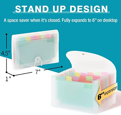 H4D Coupon Receipt Holder, 13 Pocket Accordion File Folder, 7 x 4.5, Color - Image 2