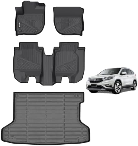 AIPOIL® Floor Mats & Cargo Liner Set for Honda HR-V 2016-2022 (AWD Models) 丨TPE All Weather Protection Anti-Slip Automotive Floor Liners丨Full Set Automobile mats Accessories, Black by AIPOIL