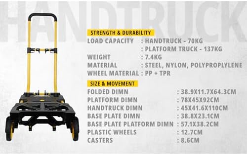Stanley Hand Truck, Yellow & Black, SXWTD-FT585 - Image 3