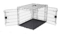 Amazon Basics Portable, Collapsible Metal Wire Dog Crate with Removable Tray, Double Door, Easy to Assemble, Divider Panel for Large Dogs, 42" x 28" x 30", Black by AmazonBasics