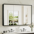 TokeShimi 48 x 32 Medicine Cabinet Recessed, Assembly Required, Lagre Medicine Cabinet Bathroom Mirror with Storage, Stepless Adjustable Shelves, Beveled Aluminum Frame, Tempered Glass by TokeShimi