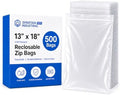 13” X 18” (500 Count) 2 Mil Clear Reclosable Zip Plastic Poly Bags by SpartanIndustrial