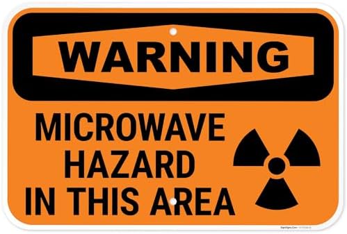 OSHA Warning Microwave Hazard in This Area with Graphic Sign, by SigoSigns