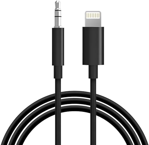 Aux Cord for iPhone,[Apple MFi Certified] Lightning to 3.5 mm AUX Cable for Car Stereo, Speaker, Headphone, Auxiliary Audio Cable Compatible with iPhone 14 13 12 11 XS XR X 8 7 3.3FT Black by Seulliya