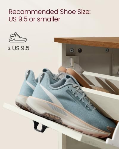VASAGLE Farmhouse Shoe Cabinet, Narrow Storage Organizer, 2 Flip Drawers - Image 5