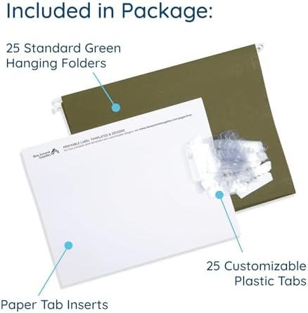 Blue Summit Supplies 25 Hanging File Folders, Letter Size, Standard Green - Image 2