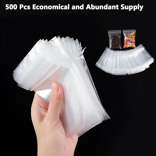 500 PCS 3" x 4" Small Plastic Bags 2 Mil Mini Clear Plastic Poly Bag - Image 3