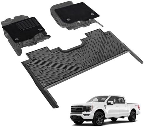 3W Floor Mats & Front Carpet Fit for 2015-2026 Ford F150 / F-150 Lightning SuperCrew Cab by 3W