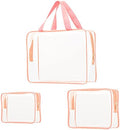 3Pcs Crystal Clear PVC Travel Toiletry Bag Kit for Women Men, Cosmetic Bags by ROYBENS