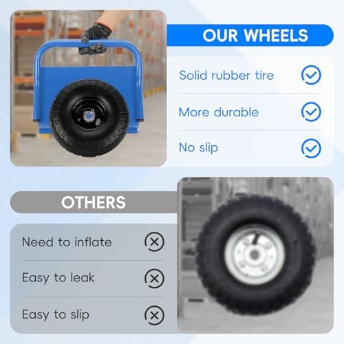 Heavy Duty Panel Dolly Slab Dolly 10 Inch Solid Rubber Tires - Image 3