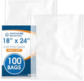 18" X 24" Open-End Flat Poly Bags (100 Count) - 2 Mil Plastic Clear Bags by SpartanIndustrial