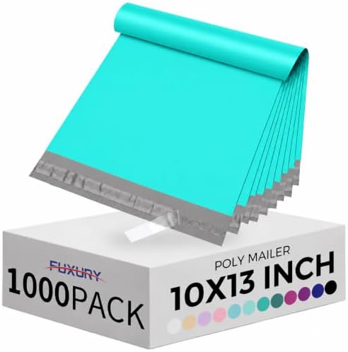Fuxury Poly Mailers 10X13" 1000 Pack,Shipping Bags For Clothing,Teal by Fuxury