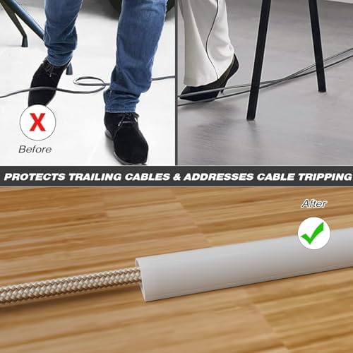 39" Silicone Cord Hider for Wall Mount TV, White Self-Adhesive Cable Hider - Image 3