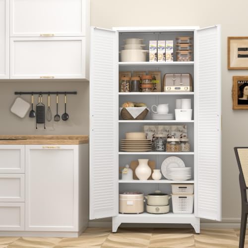 SteeLoong 75" Metal Storage Cabinet with Doors and 5 Adjustable Shelves - Image 2
