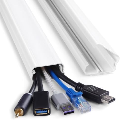 ZhiYo 32in White Cord Cover, TV Cord Hider for Wall Mount, 1.5inW x 0.75inH by ZhiYo