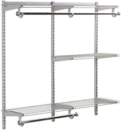 Rubbermaid Configurations Custom Closet Kit 4-8 Ft. Adjustable Metal Wire Shelving Titanium Finish Expandable Organization System Hardware Included for Home Closet/Pantry/Laundry/Mudroom - Image 2