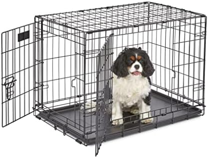 MidWest Homes for Pets Double Door iCrate Starter Kit, 30-inch Dog Crate Bundle for Medium Breeds, Includes Cage, Pet Bed, 2 Bowls and Privacy Cover - Image 4