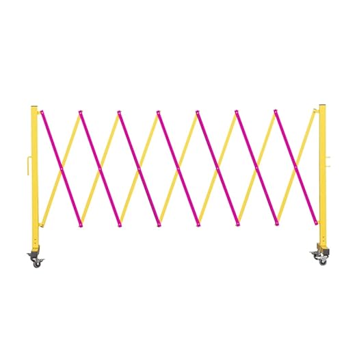 Trafford Industrial Expandable Metal Barricade, 11 Feet, Mobile Safety Barrier by Crowd+Control+Warehouse