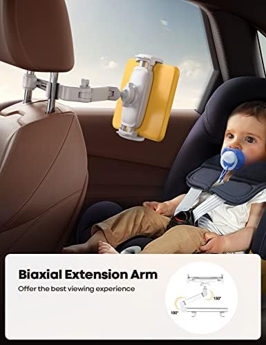Lamicall Car Headrest Tablet Holder, 3 in 1 Extension Adjustable Arm - Image 2
