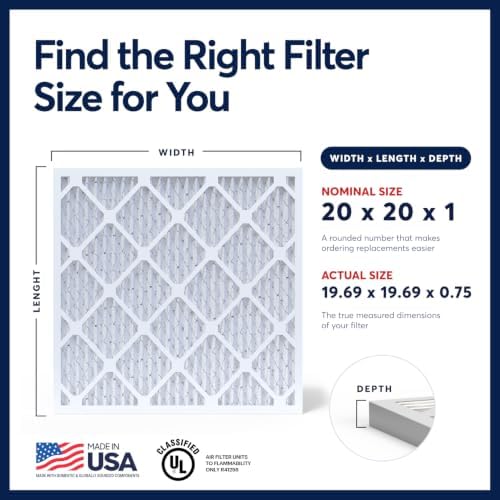BNX TruFilter 20x20x1 Air Filter MERV 13 AC Filter, HVAC Furnace Filter, 6 Pack (ACTUAL SIZE 19.69"x19.69"x0.75") Allergies, Dust, Pet Dander & Smoke - MADE IN USA - MPR1500 / FPR 10 - Image 2