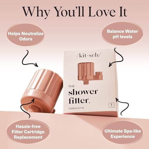 Kitsch Shower Filter Head for Hard Water | Filtered Shower Head –Terracotta - Image 5