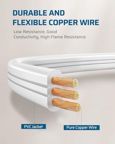 DEWENWILS 2 Pack White 3FT 3 Outlet Flat Extension Cord 16/3, ETL Listed - Image 6