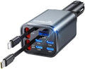 EloBeth 120W Retractable Car Charger,7-in-1 Car Charger USB C Fast Charge by EloBeth