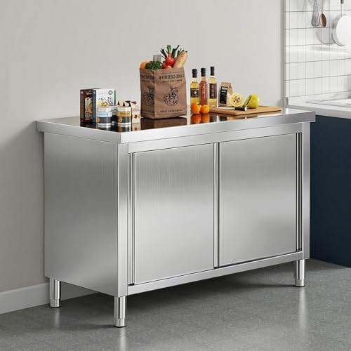 Jocisland 48-Inch Stainless Steel Work Table with Cabinet - Image 2