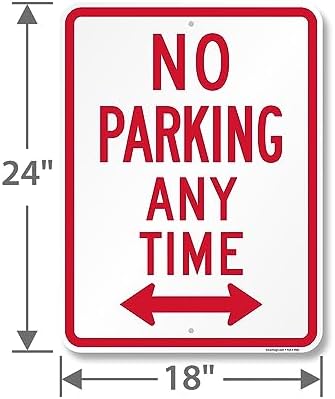 SmartSign No Parking Anytime Sign with Bidirectional Arrow - 18" x 24", 120 mil Aluminum Composite (ACM) with Overcoat, Engineer Grade Reflective, Red and White, Made in USA - Image 4
