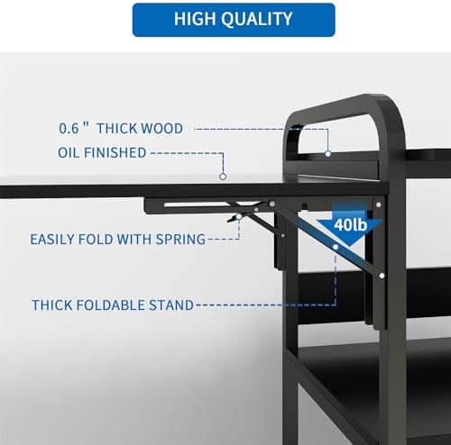 PUNCIA 3-Tier Movable Heat Press Table Foldable Stand with Workbench - Image 4