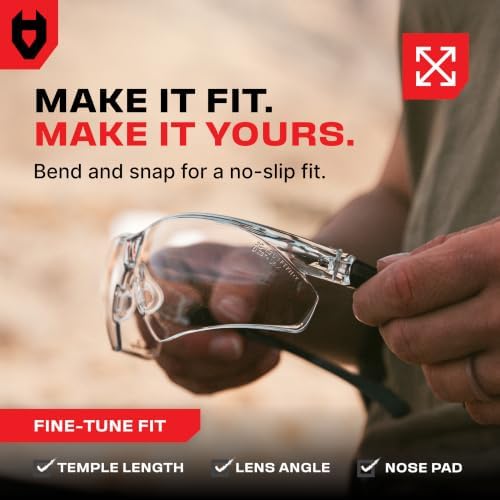 NoCry Clear Shooting Glasses for Men with Anti-Fog and Scratch Resistant Wraparound Lenses — ANSI Z87 Safety Glasses for Men with Adjustable Temples & Nose Pad — 100% UV Eye Protection for Shooting - Image 5
