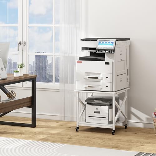 Fannova White 3D Printer Stand, Large Printer Table with Storage Shelf - Image 2