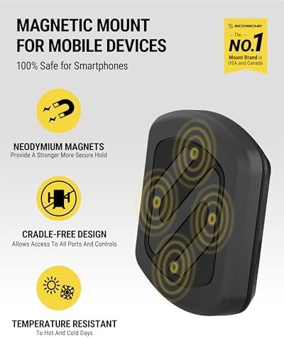 Scosche MXWDL Magnetic Cell Phone Car Mount, Suction Cup Phone Holder for Car Dashboard/Windshield with Extra Strong Magnet and Thick Metal Plate Compatible with iPhone, Samsung, and All Devices - Image 2