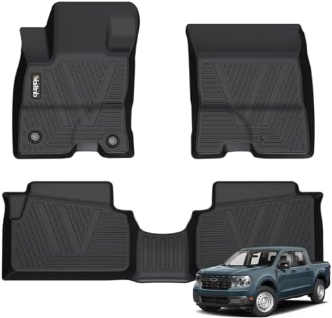 All Weather Floor Mats Custom for Ford Maverick Hybrid 2026 2025 2023 2022 Protection TPE Rubber Waterproof Non-Slip Durable Floor Liners Fits Front& 2nd Row Full Set Black Accessories by Wailtnb
